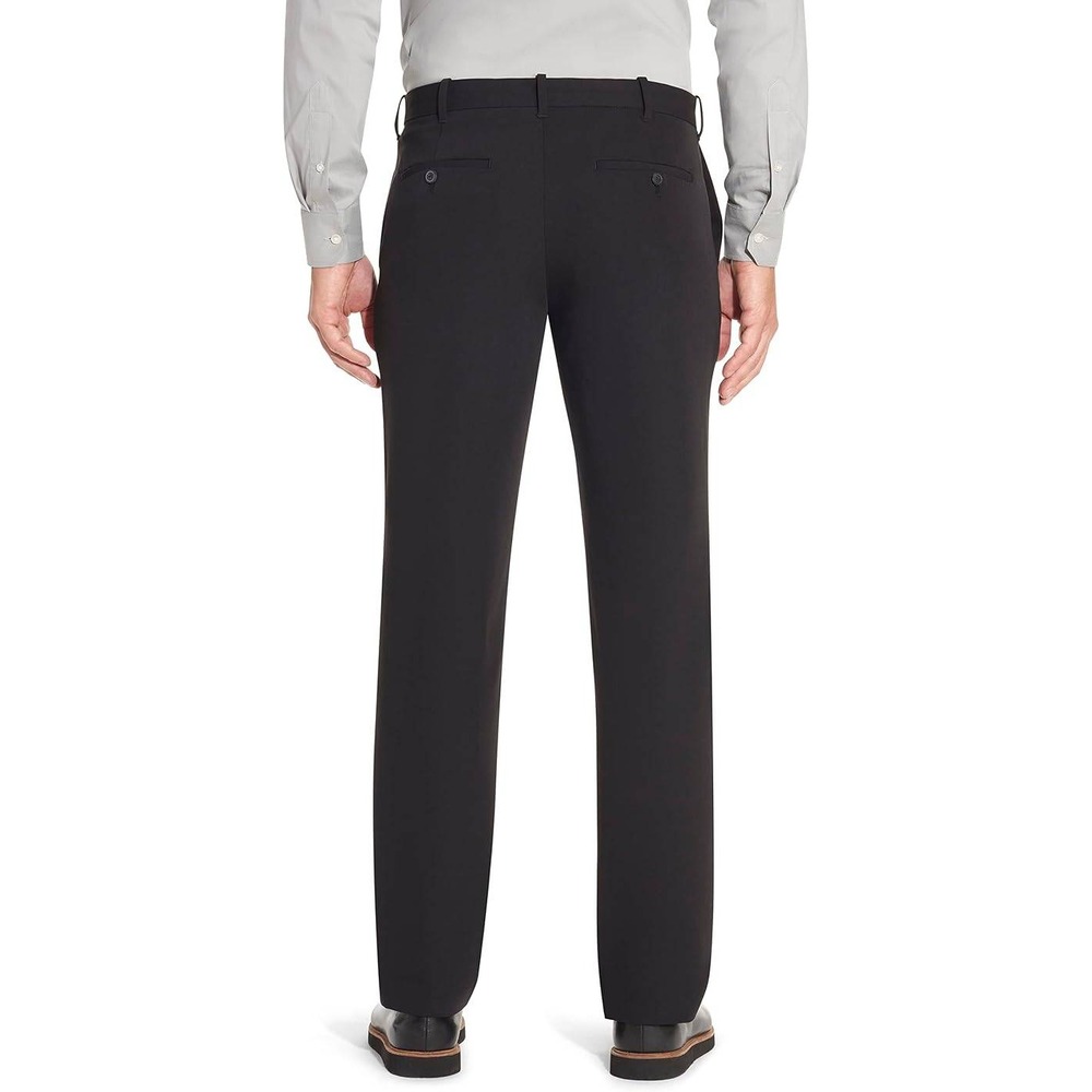 Van Heusen Flex Straight Fit 38x32 Men's Stretch Non-Iron Dress Pants Black - Picture 3 of 7